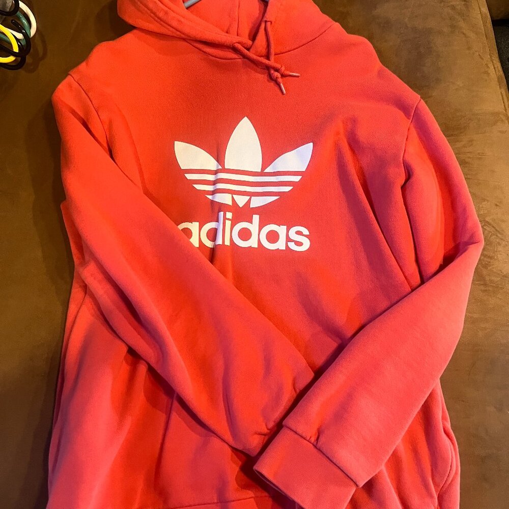 Coral Red Adidas Hoodie